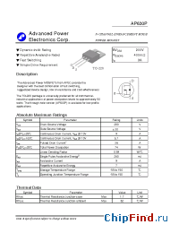 Datasheet AP630P manufacturer A-Power