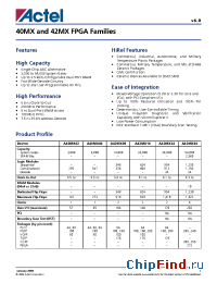 Datasheet A42MX02-FPQ100ES manufacturer Actel