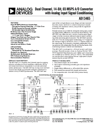 Datasheet 5962-0150601HXA manufacturer Analog Devices
