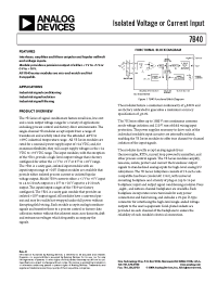Datasheet 7B40-01-1 manufacturer Analog Devices