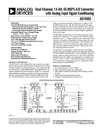 Datasheet AD10465 manufacturer Analog Devices