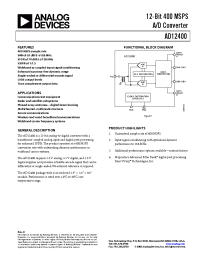 Datasheet AD12400KWS manufacturer Analog Devices