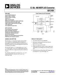 Datasheet AD12401-326KWS manufacturer Analog Devices
