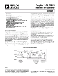 Datasheet AD1672AP manufacturer Analog Devices