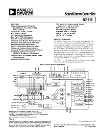 Datasheet AD1815 manufacturer Analog Devices