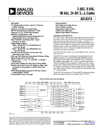 Datasheet AD1837AASZ manufacturer Analog Devices