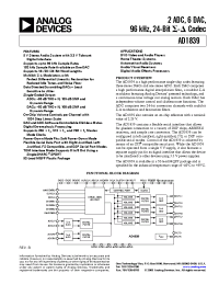 Datasheet AD1839AS manufacturer Analog Devices