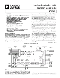 Datasheet AD1846 manufacturer Analog Devices