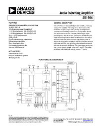 Datasheet AD1994XCPZRL manufacturer Analog Devices