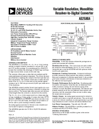 Datasheet AD2S80AT manufacturer Analog Devices