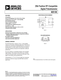 Datasheet AD5160BRJ10-R2 manufacturer Analog Devices