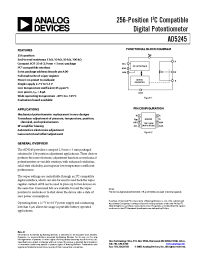 Datasheet AD5245BRJ100-RL7 manufacturer Analog Devices
