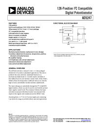 Datasheet AD5247BKS100-R2 manufacturer Analog Devices