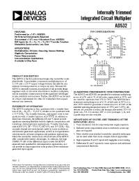 Datasheet AD532SCHIPS manufacturer Analog Devices