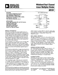 Datasheet AD539 manufacturer Analog Devices