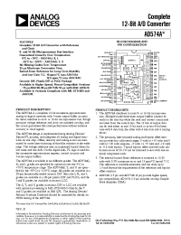 Datasheet AD574AKD manufacturer Analog Devices