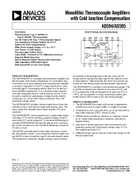 Datasheet AD595A manufacturer Analog Devices