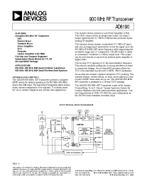 Datasheet AD6190ARSRL manufacturer Analog Devices