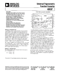 Datasheet AD639A manufacturer Analog Devices