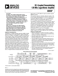Datasheet AD640 manufacturer Analog Devices