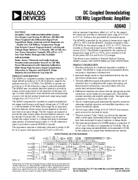 Datasheet AD640T/883B manufacturer Analog Devices