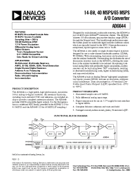Datasheet AD6644ST manufacturer Analog Devices