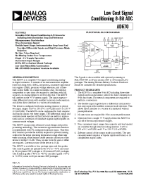 Datasheet AD670A manufacturer Analog Devices