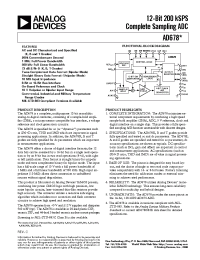Datasheet AD678JN manufacturer Analog Devices