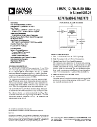 Datasheet AD7476B manufacturer Analog Devices