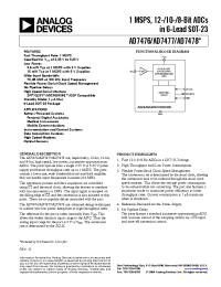 Datasheet AD7476SRT-500RL7 manufacturer Analog Devices