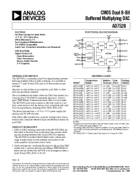 Datasheet AD7528A manufacturer Analog Devices