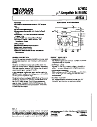 Datasheet AD7534JN manufacturer Analog Devices