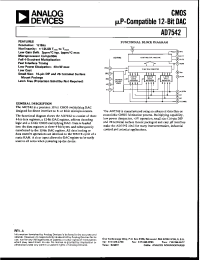 Datasheet AD7542 manufacturer Analog Devices