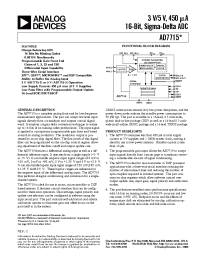 Datasheet AD7715 manufacturer Analog Devices