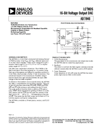 Datasheet AD7846 manufacturer Analog Devices