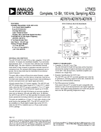 Datasheet AD7870JN manufacturer Analog Devices