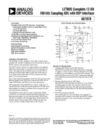 Datasheet AD7878JN manufacturer Analog Devices