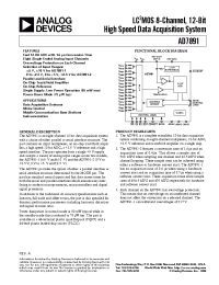Datasheet AD7891AP-1 manufacturer Analog Devices
