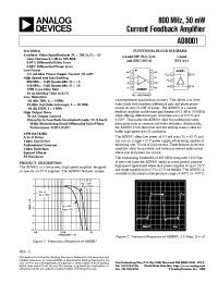 Datasheet AD8001ART-REEL manufacturer Analog Devices
