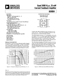 Datasheet AD8004A manufacturer Analog Devices