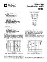 Datasheet AD8005ART-REEL manufacturer Analog Devices