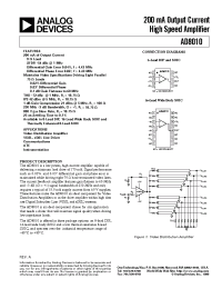 Datasheet AD8010 manufacturer Analog Devices