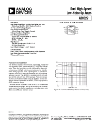 Datasheet AD8022 manufacturer Analog Devices