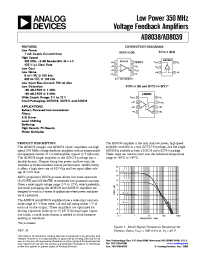 Datasheet AD8039ART-REEL manufacturer Analog Devices