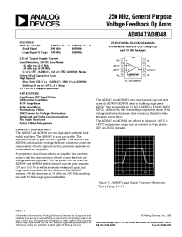Datasheet AD8047 manufacturer Analog Devices