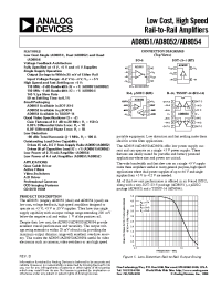 Datasheet AD8051ART-REEL manufacturer Analog Devices