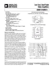 Datasheet AD8072ARM manufacturer Analog Devices