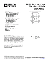 Datasheet AD8074 manufacturer Analog Devices