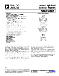 Datasheet AD8091ART-REEL7 manufacturer Analog Devices