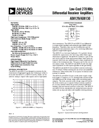 Datasheet AD8129ARM manufacturer Analog Devices